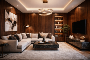 Beautify your living room walls with luxurious texture