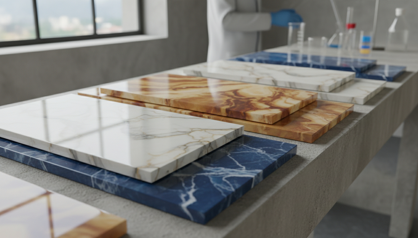 Marble-Effect Polymer Slabs