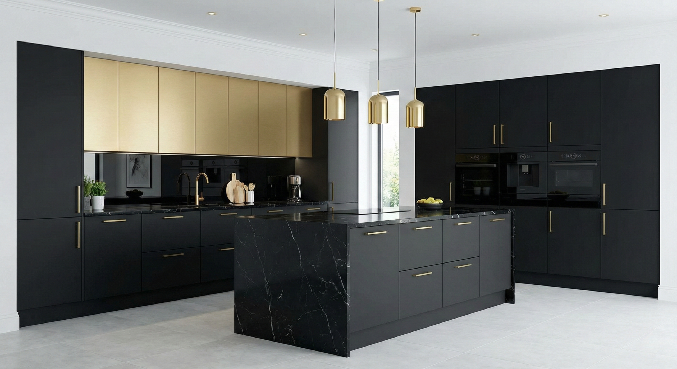 Metallic Gold and Matte Black