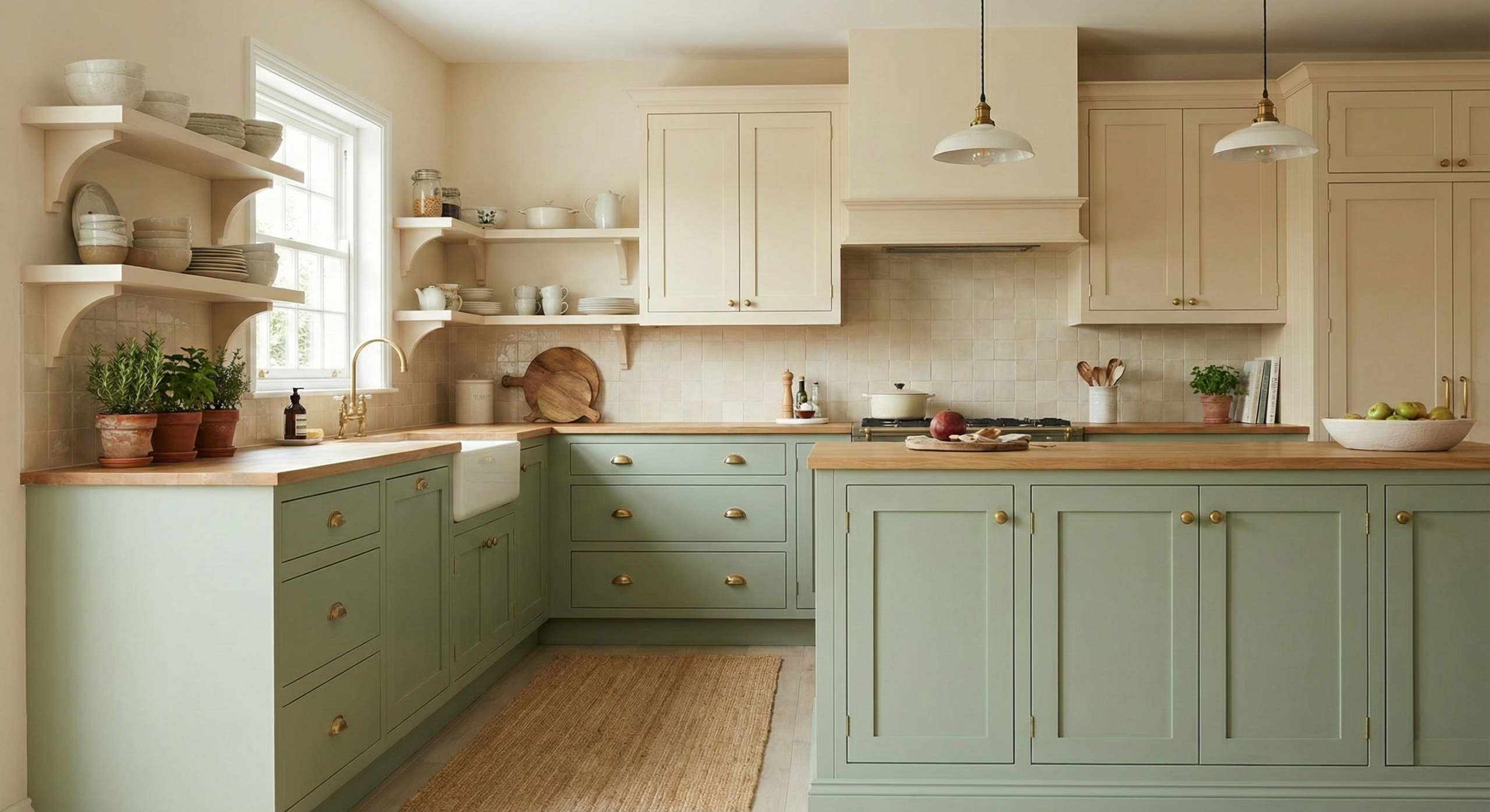 Sage Green and Beige