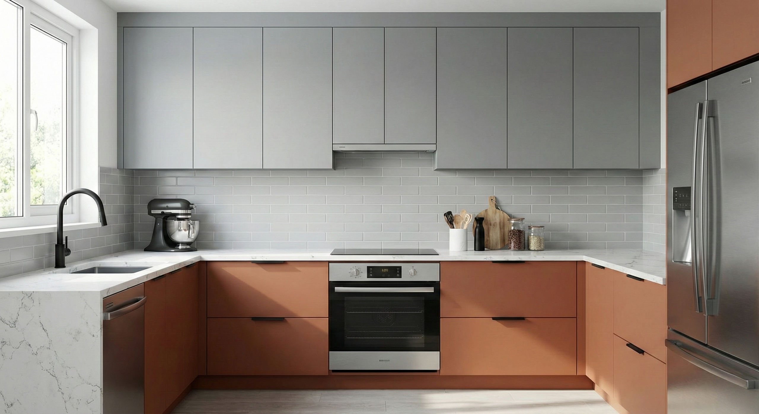 Terracotta and Ash Grey