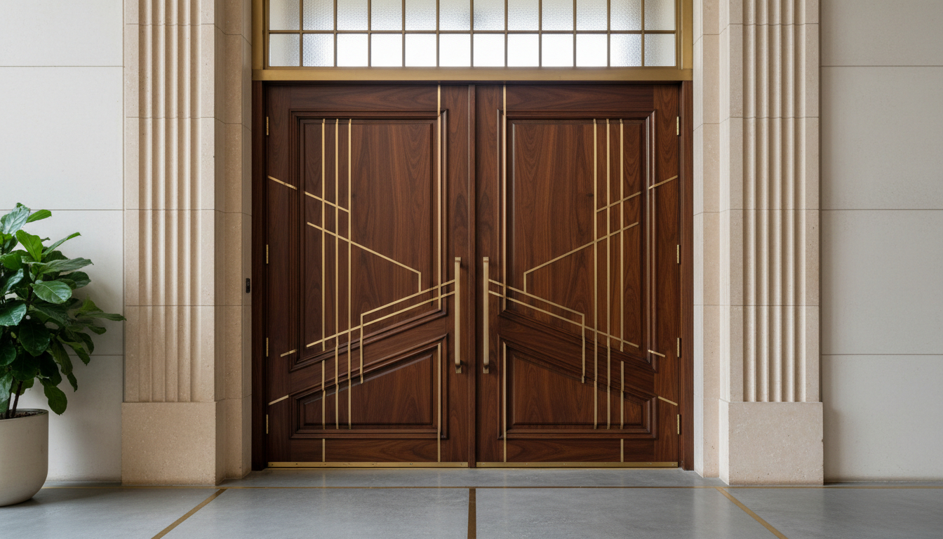 Modern Classic Fusion with Metal Inlays Doors